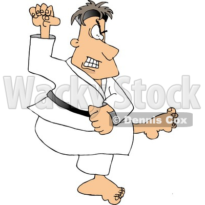 Karate Man Practicing Moves Clipart Picture   Dennis Cox  6095