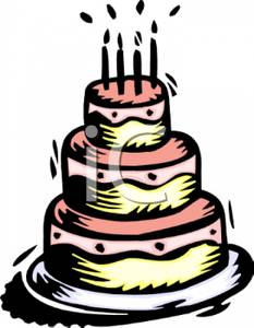 Layer Clipart A Layered Vanilla Birthday Cake Royalty Free Clipart
