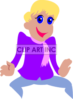     Pink Scarf Doing His Dance Moves Clipart Image Picture Art   156877