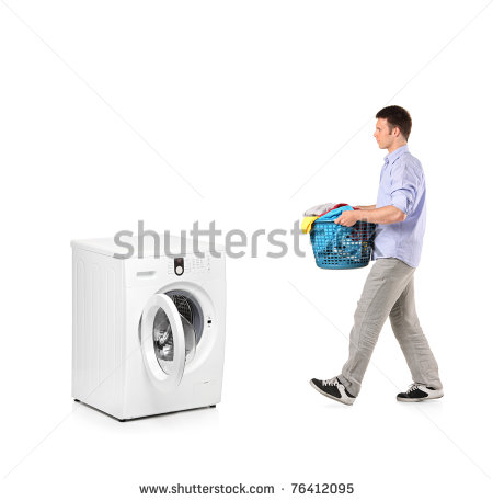 Put Clothes In Hamper Clipart A Man With A Laundry Basket