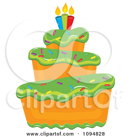 Royalty Free  Rf  Clipart Illustration Of A Pretty Blue Birthday Cake
