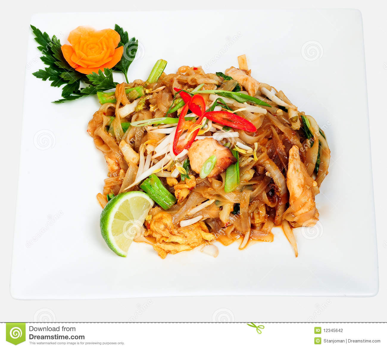 Spicy Chicken Noodles Stock Photography   Image  12345642