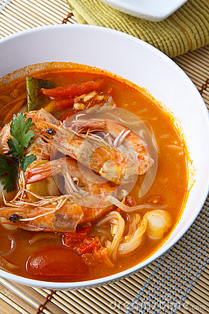 Thai Food  Noodles In Sour And Spicy Shrimp Soup  Tomyum Kung