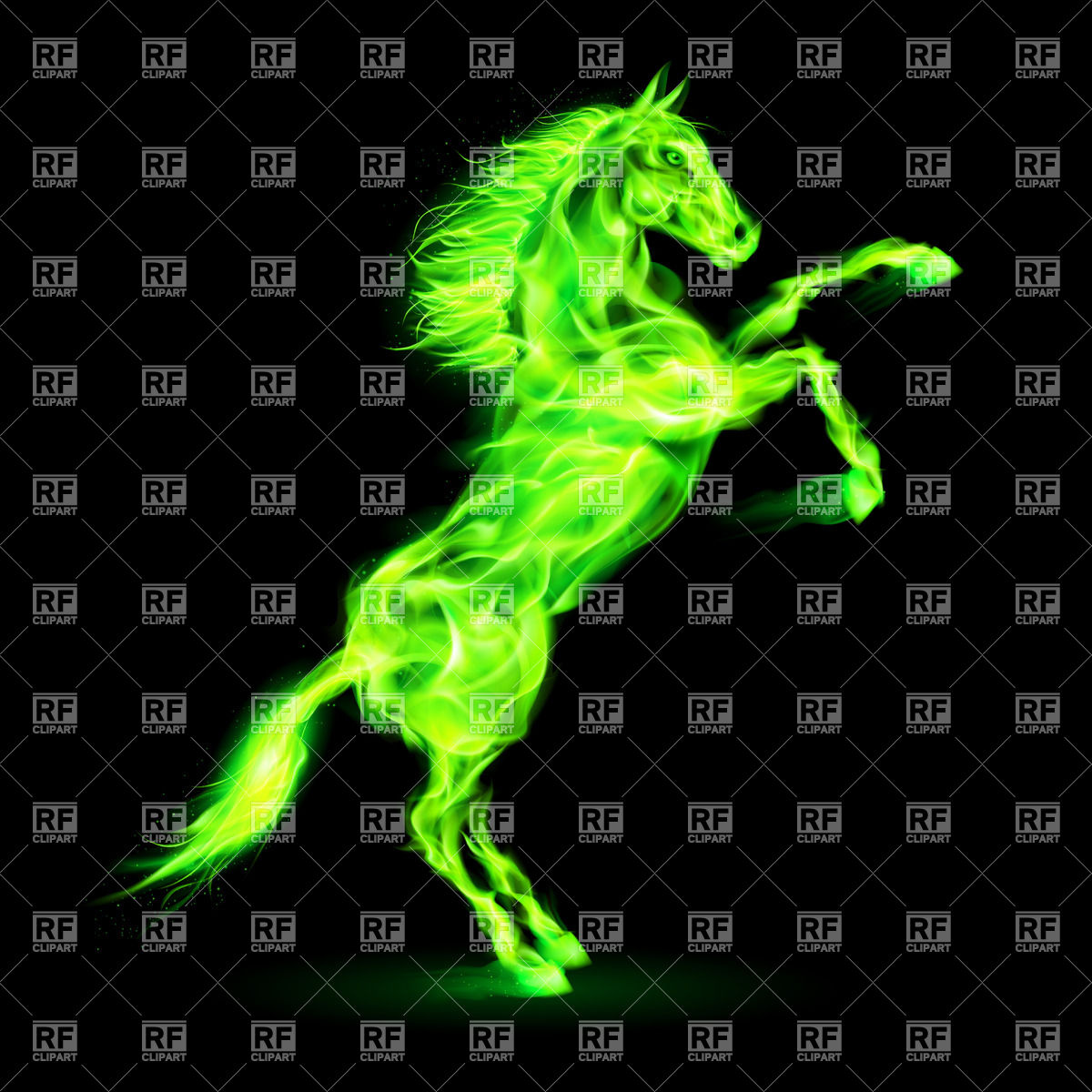 Up Green Fire Horse Download Royalty Free Vector Clipart  Eps