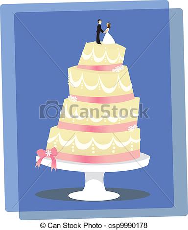 Vector Of Vanilla Wedding Cake   A Multi Layered Stylized Vanilla
