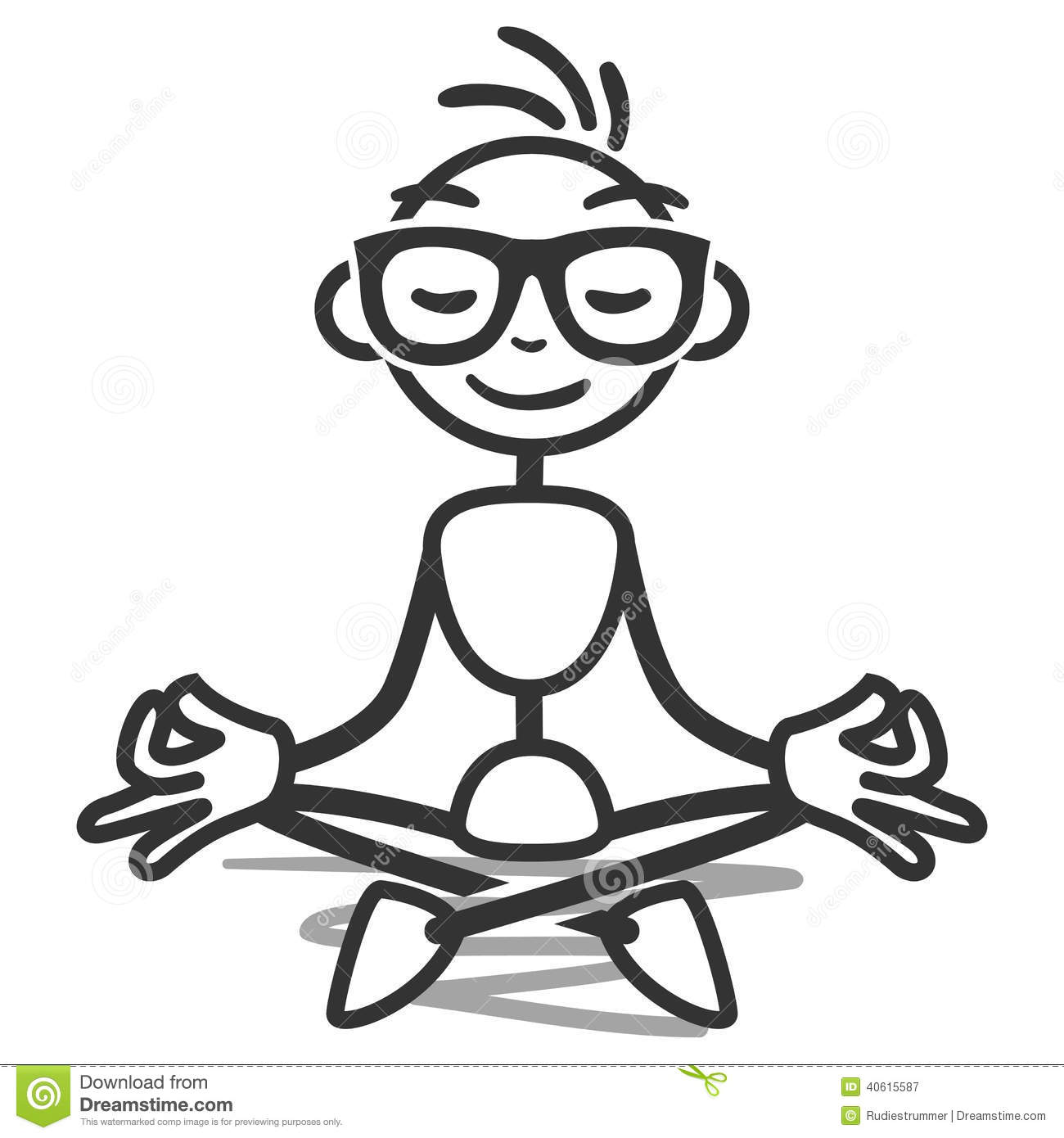 Vector Stick Figure Illustration  Meditating Stickman Doing Yoga In