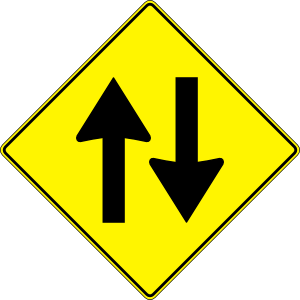 Yellow Road Sign Two Way Traffic Clip Art At Clker Com   Vector Clip    