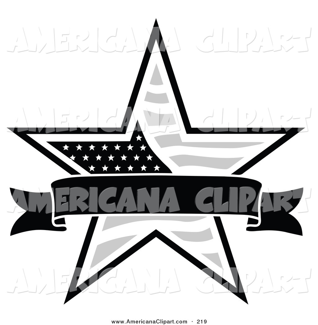 Americana Vector Clip Art Of A Patriotic American Star With A Black    