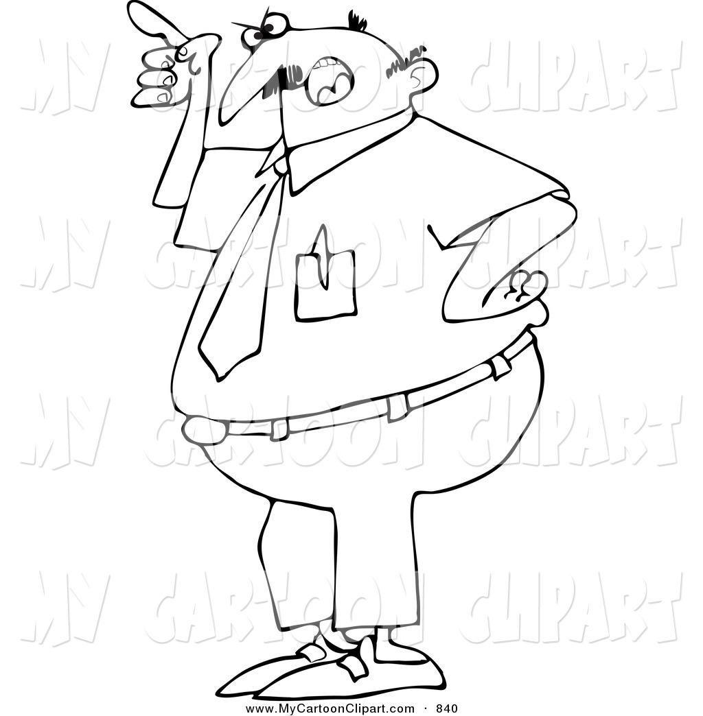 And White Coloring Page Of An Angry Businessman Pointing By Dennis Cox