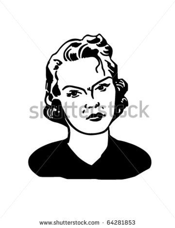 Angry Woman   Retro Clipart Illustration   64281853   Shutterstock