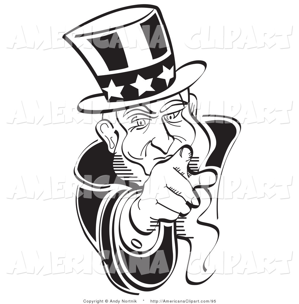 Black And White Uncle Sam Pointing Outwards To You