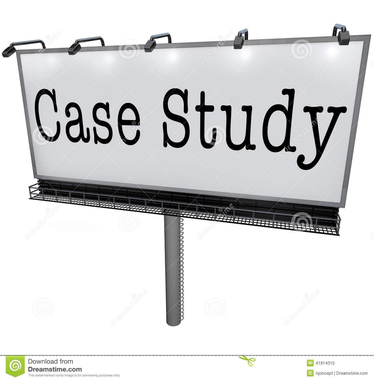 Case Study Words On A White Billboard Banner Or Sign To Illustrate A