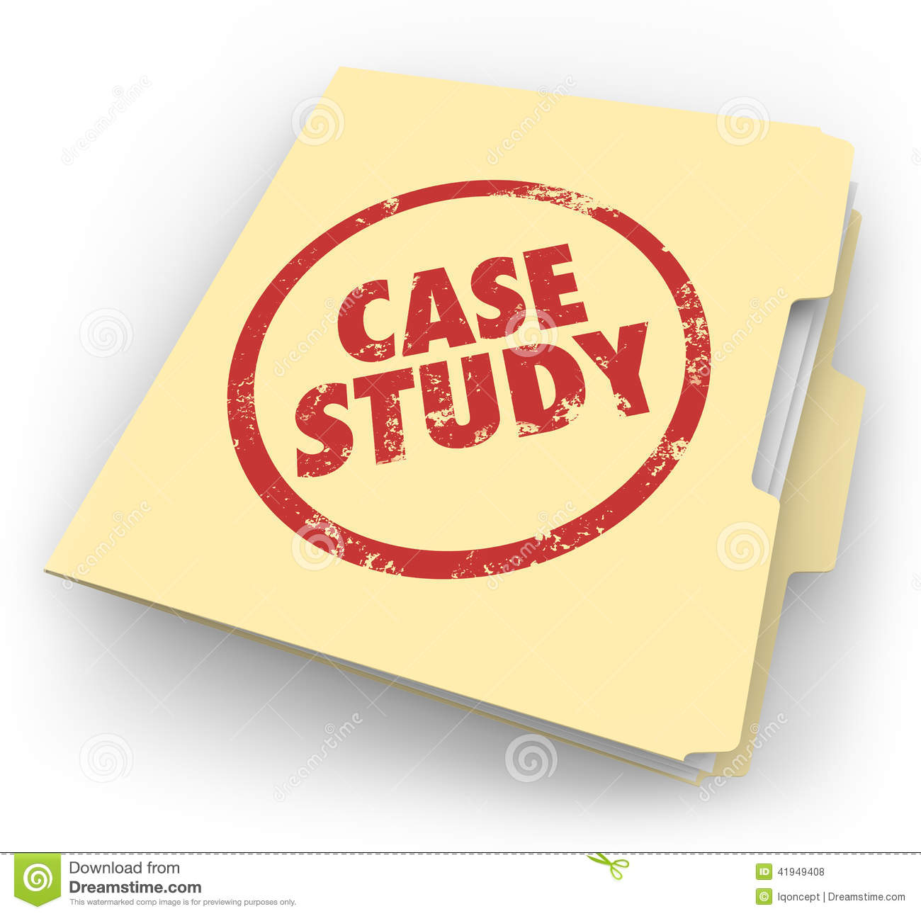 Case Study Words Stamped Manila Folder File Example Document Stock