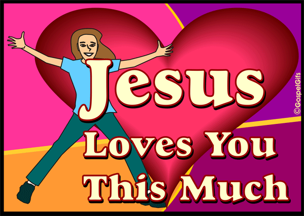Clip Art Image  Jesus Loves You This Much  Enough To Go To The Cross    