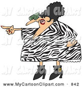 Clip Art Of A Pointing Angry Woman In A Zebra Print Dress Looking Left