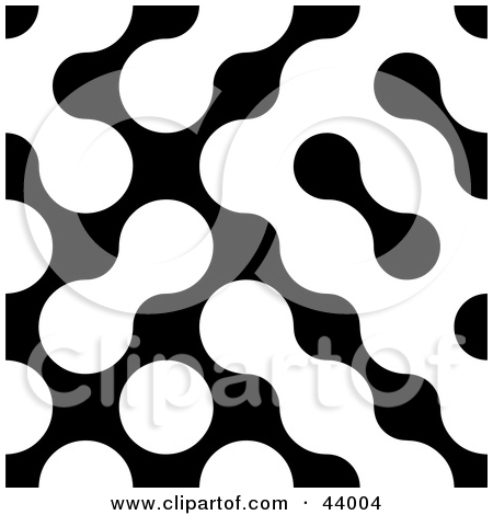 Clipart Illustration Of A Black And White Abstract Bacteria Like
