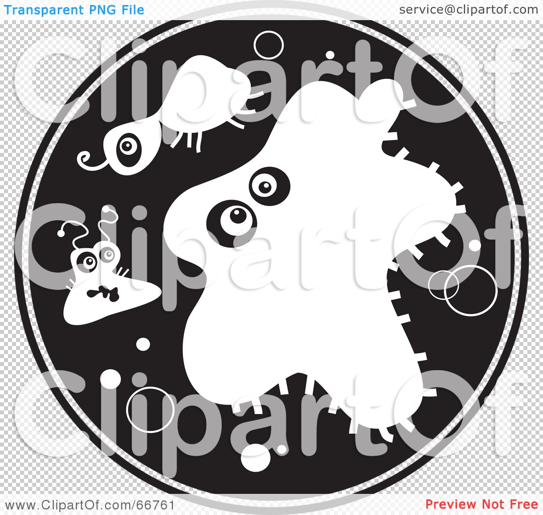 Clipart Illustration Of A Black And White Circle Of Bacteria 102466761