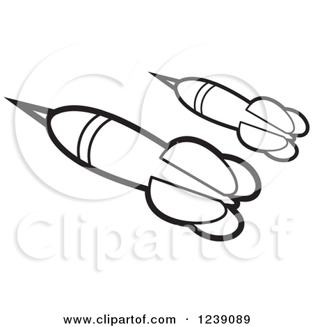 Clipart Of Black And White Flying Darts   Royalty Free Vector