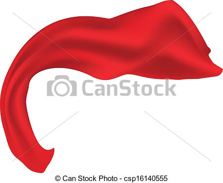 Clipart Vector Of Red Scarf   Smooth Elegant Red Satin Scarf