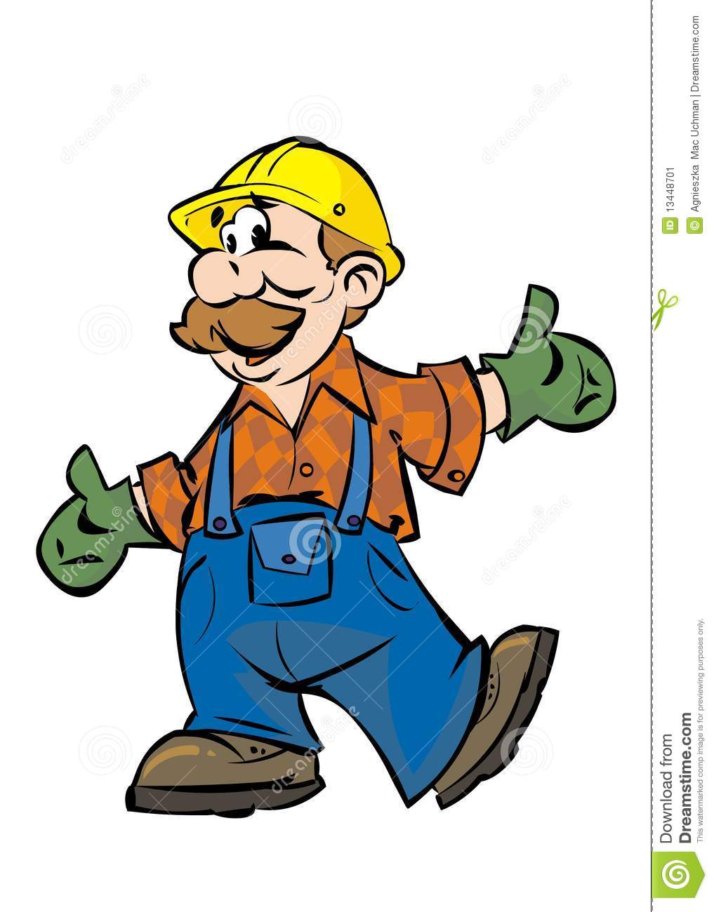 Clipart Worker On A White Background