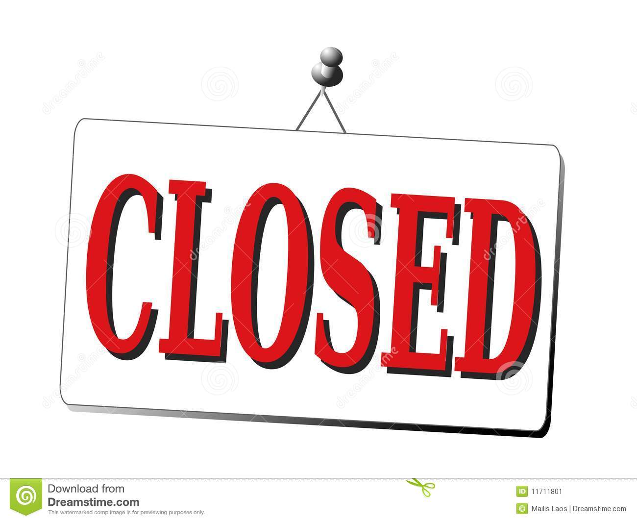 Closed Sign Isolated Stock Image   Image  11711801