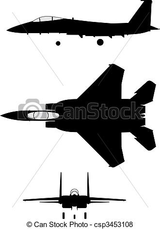De F 15   Silueta Jet Fighter F 15 Csp3453108   Buscar Clipart