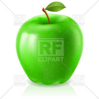 Green Apple With Leaf Download Royalty Free Vector Clipart  Eps