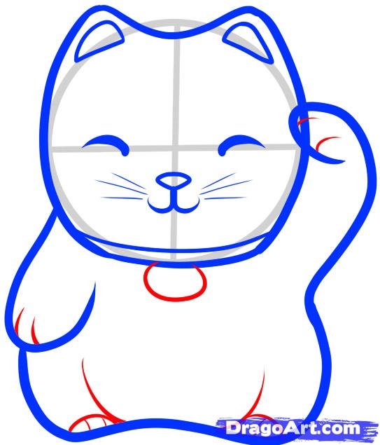 How To Draw Lucky Cat Maneki Neko Lucky Cat Step 5 1 000000064383 5