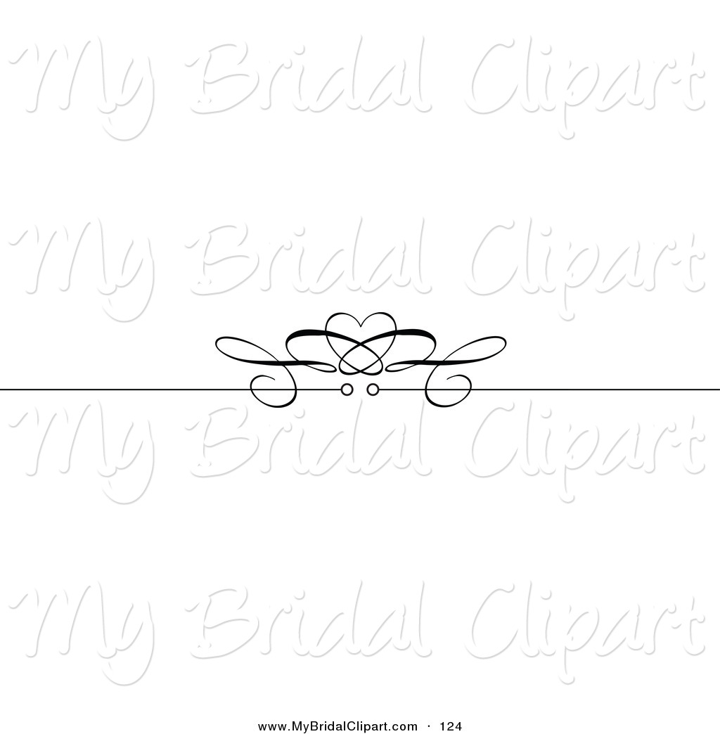 Larger Preview  Bridal Clipart Of A Black And White Decorative Header