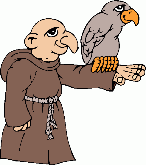 Monk With Bird Clipart   Monk With Bird Clip Art