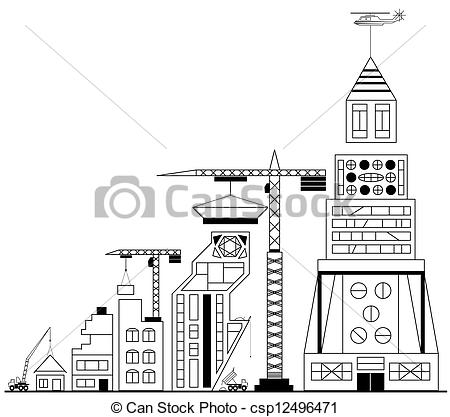 Of Site Building Under Construction Csp12496471   Search Eps Clipart