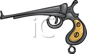 Old Fashioned Pistol   Royalty Free Clipart Picture