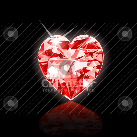Red Diamond Heart Stock Vector Clipart Vector Illustration Of Red