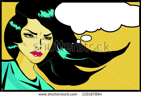 Retro Looking Angry Woman Vintage Clipart Collection Stock Vector    
