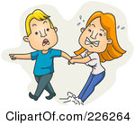 Royalty Free Rf Clipart Illustration Of A Man Dragging An Angry Woman