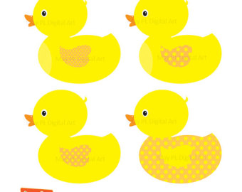 Rubber Duckie Ducky Duckling Yellow Ducks Baby Ducks Clipart Clip Art