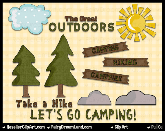The Great Outdoors Digital Clip Art   Commercial Use Graphic Image Png