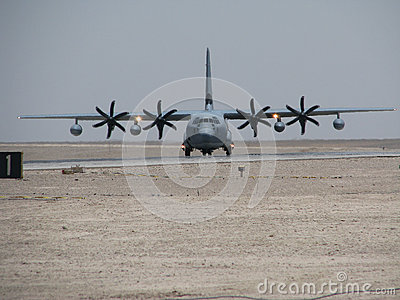 Usaf Lockheed Martin C 130j Hercules Prepares To Depart From Camp    