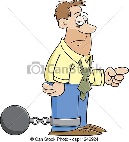 Chain Of Command Clipart Chain Man   Stock Illustration