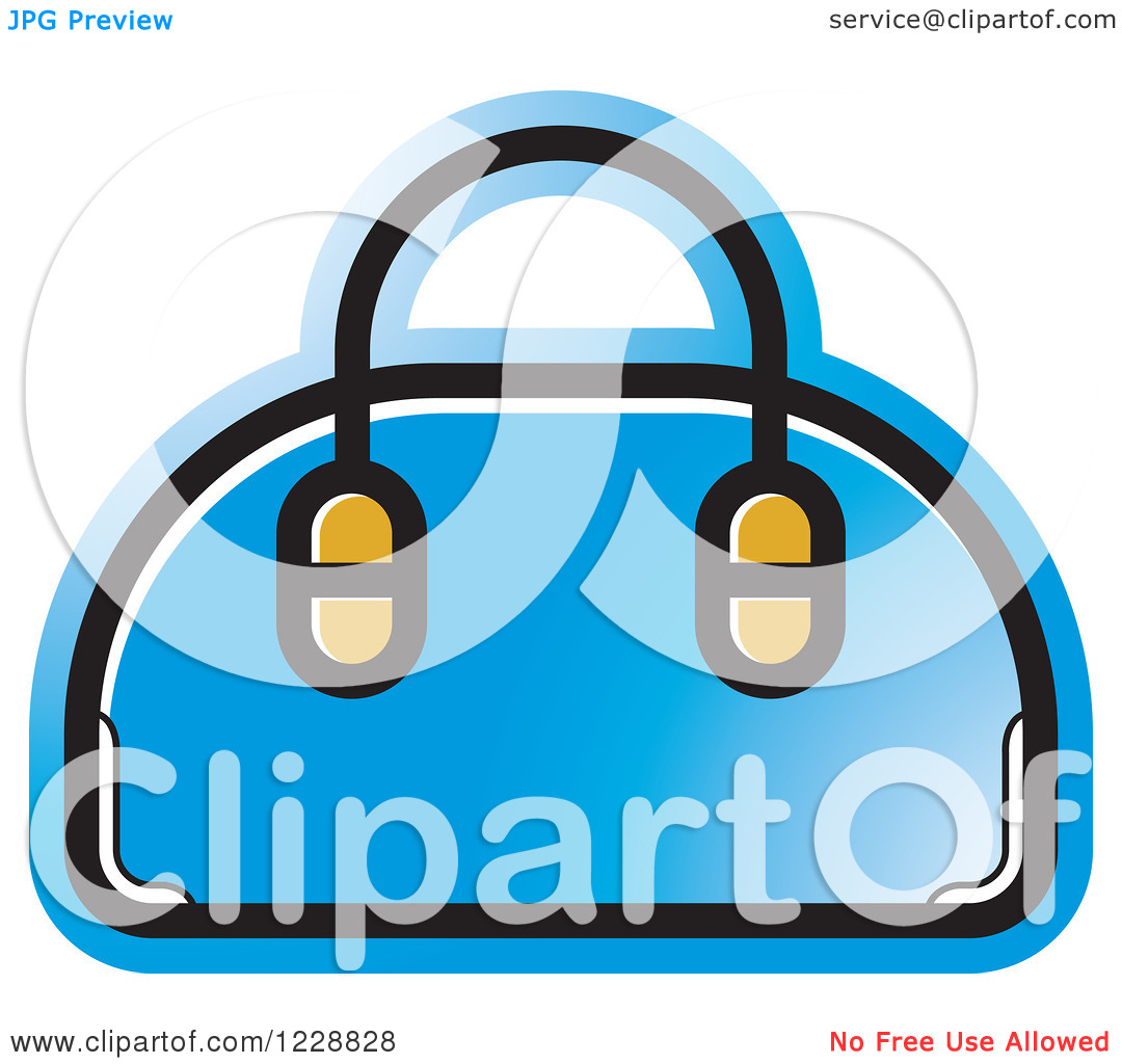 Clipart Of A Blue Purse Icon   Royalty Free Vector Illustration By Lal
