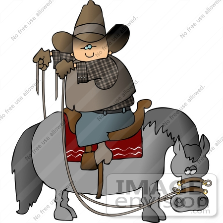 Cowboy Riding Backwards On A Horse Clipart    14603 By Djart   Royalty