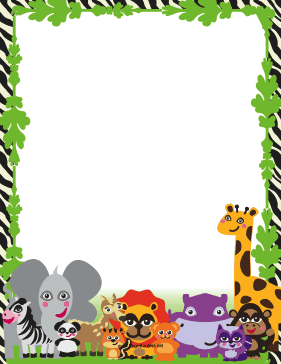 Cute Jungle Animal Border This Printable Jungle Border Is Populated