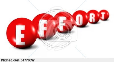 Effort Word Made Of 3d Spheres On White Stock Photo