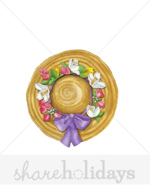 Floral Easter Bonnet Clipart   Party Clipart   Backgrounds
