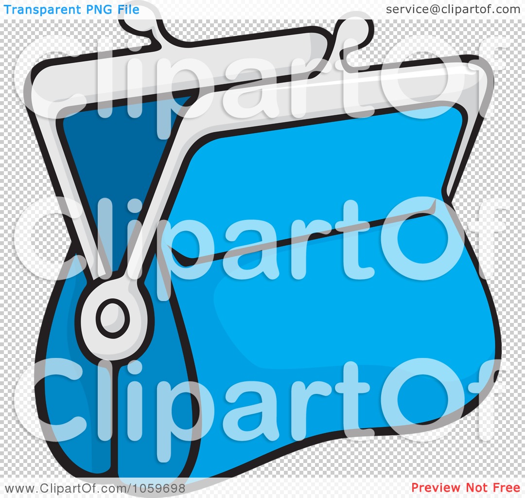 Free Vector Clip Art Illustration Of A Blue Coin Purse By Any Vector