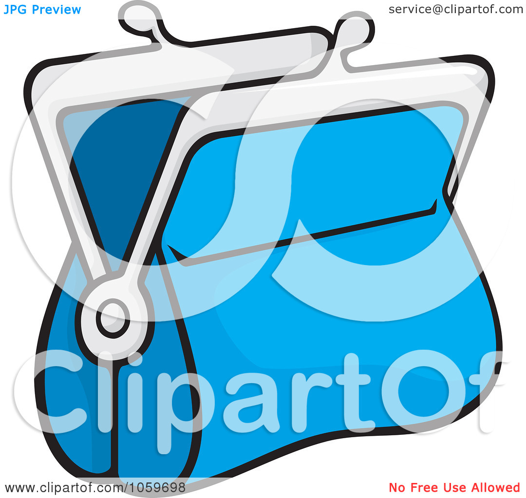 Free Vector Clip Art Illustration Of A Blue Coin Purse By Any Vector