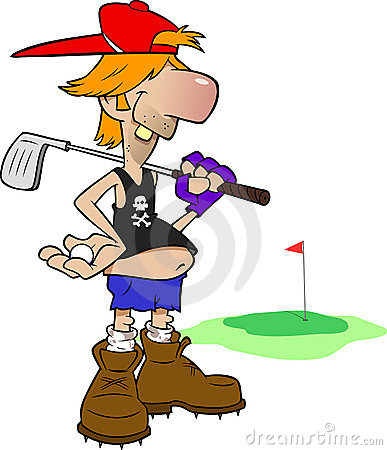 Guy Redneck Golfer Ready For A Round Of Golf Vector File Included Ai8