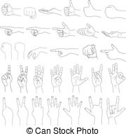 Hand Gestures   Vector Illustration Of Collection Of Hand