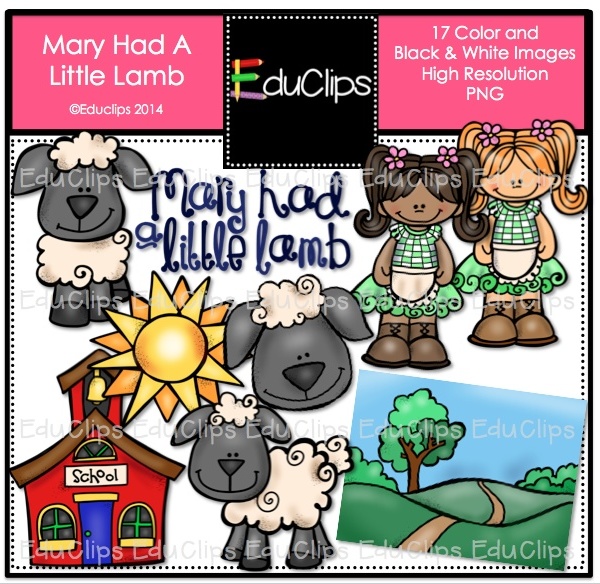 Home   Products   Mary Had A Little Lamb Nursery Rhyme Clip Art Bundle