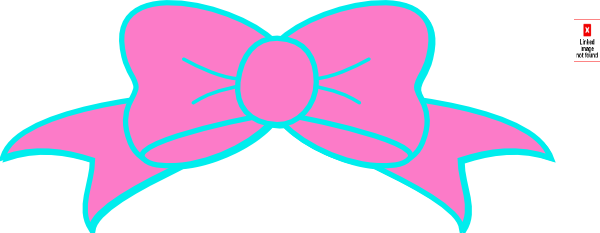 Hot Pink Turquoise Bow Clip Art At Clker Com   Vector Clip Art Online
